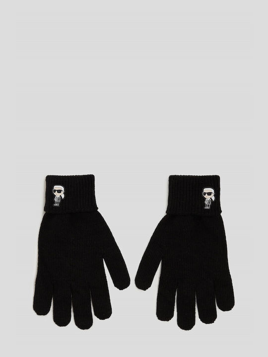 Karl Lagerfeld Unisex Knitted Gloves Black Ikonik