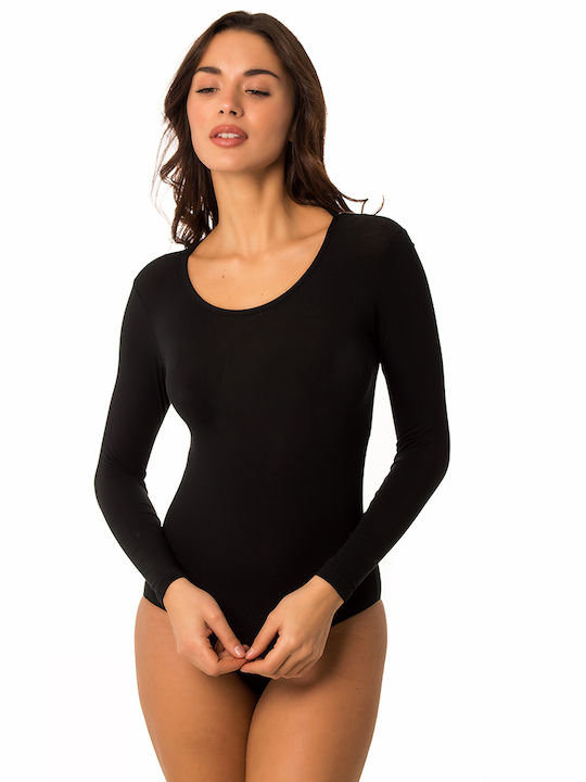 Comfort Long Sleeve Bodysuit Black