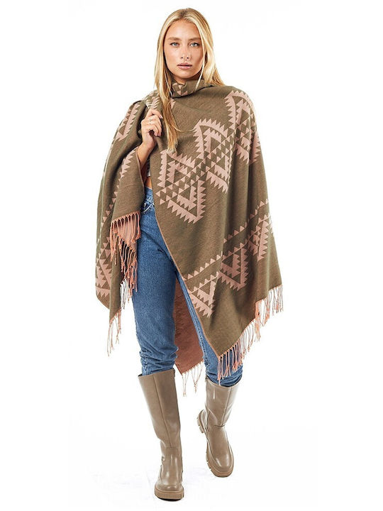 Verde Grün Damen Poncho