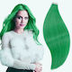 Remy Hair Αυτοκόλλητο Extension με Φυσική Τρίχα Ρεμί σε Σκούρο Πράσινο Χρώμα 55cm 4τμχ