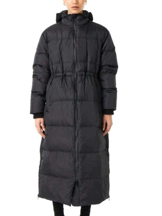 Iceberg Lang Damen Puffer Jacke für Winter Schwarz