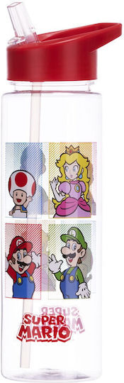 Pyramid International Super Mario Παιδικό Παγούρι Super Mario Πλαστικό με Καλαμάκι Κόκκινο 700ml