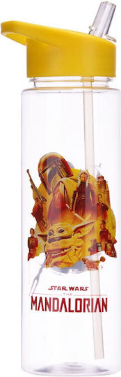 Pyramid International Star Warsthe Mandalorian Παιδικό Παγούρι Star Wars Πλαστικό με Καλαμάκι Κίτρινο 540ml
