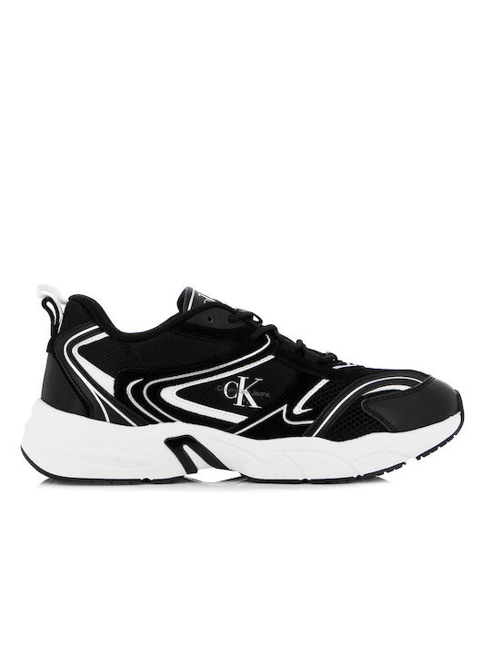 Calvin Klein Retro Tennis Su-mesh Bărbați Sneakers Black / Eggshell / Bright White