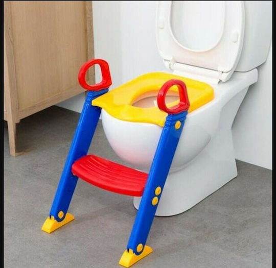 Toddler Toilet Seat with Footrest Handles and Multicolour Removable Cushion