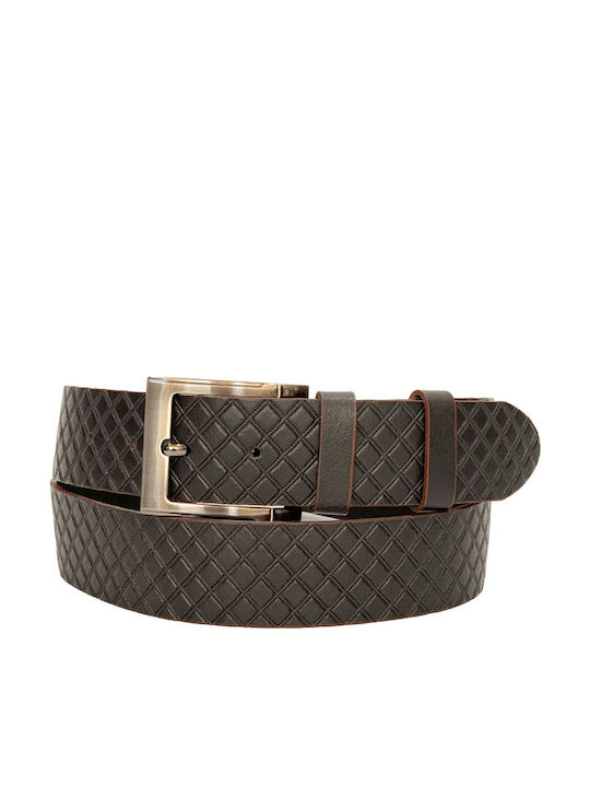 Women Weakness Wide Men's Belt Leather Brown