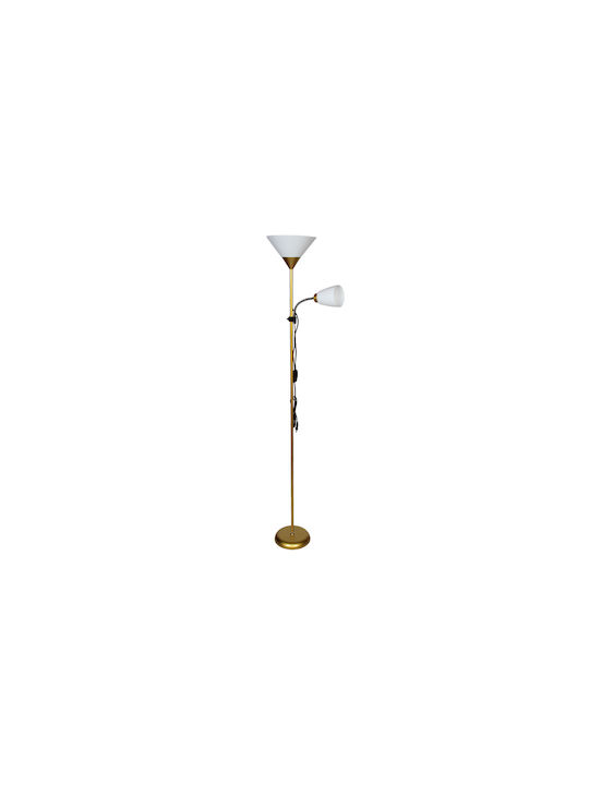 Keskor Floor Lamp H174xW24.5cm. with Socket for Bulb E27 Gold