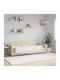 Sofa Bett Einzelbett Mit Stoff bezogen Beige mit Latten für Matratze 80x200cm