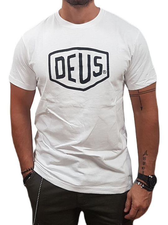 Deus Ex Machina T-shirt Bărbătesc cu Mânecă Scurtă Alb