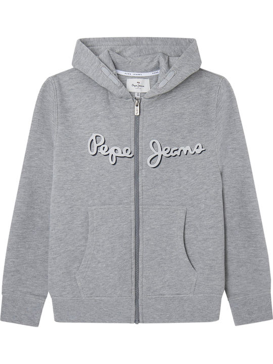 Pepe Jeans Παιδική Φούτερ Ζακέτα Γκρι NOLAN