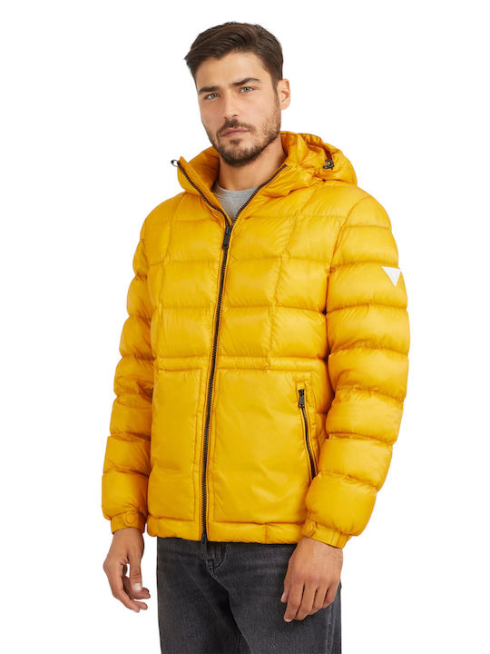 Guess Men s Winter Puffer Jacket Yellow M3BL36WF4F0 G2E4 Skroutz.cy