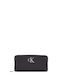 Calvin Klein Minimal Monogram Groß Frauen Brieftasche Klassiker Schwarz