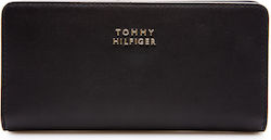 Tommy Hilfiger Μεγάλο Δερμάτινο Γυναικείο Πορτοφόλι Μαύρο