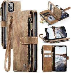 Caseme C30 Wallet Δερματίνης / Σιλικόνης Καφέ (...