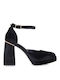 Exe Black Heels with Strap