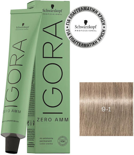 Schwarzkopf Igora Vopsea de Păr Fără Amoniac 9-1 Blond Foarte Deschis Sântre 60ml