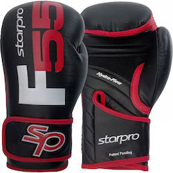 Starpro Starpro F55 Γάντια Πυγμαχίας από Συνθετικό Δέρμα για Αγώνα Μαύρα