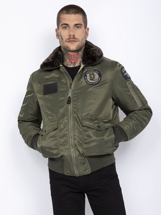 Χειμωνιάτικο Μπουφάν Bomber Χακί