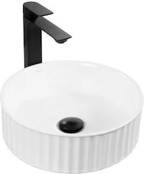 Rea Charlotte Επικαθήμενος Νιπτήρας Πορσελάνης 36.5x36.5cm Λευκός