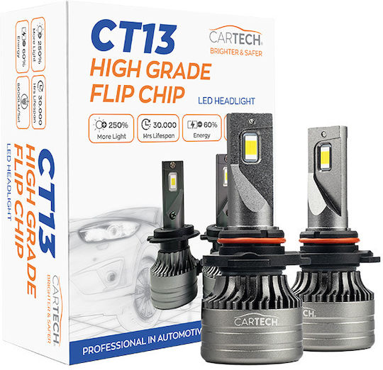 Cartech Λάμπες Αυτοκινήτου HB4-9006 LED 6500K Ψυχρό Λευκό 12V 60W 2τμχ