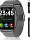 Popglory P66 Stainless Steel Smartwatch με Παλμ...