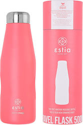 Estia Travel Flask Save the Aegean Flasche Thermosflasche Rostfreier Stahl BPA-frei Fusion Coral 500ml