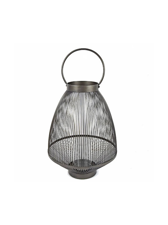 Zaros Tabletop Metallic Lantern Black 36x47.5x47.5cm