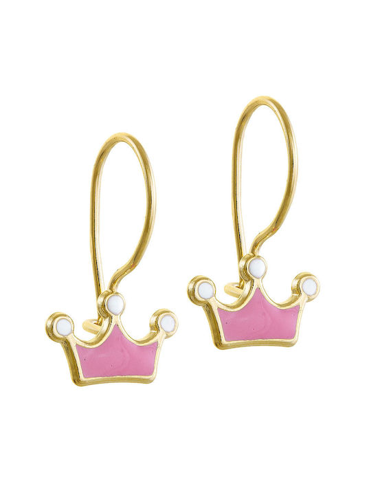 Papoulidis Jewellery Kinderohrringe Nieten Kronen 9K Pink