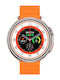Microwear 9 ULTRA Pro Smartwatch με Παλμογράφο (Silver / Orange)