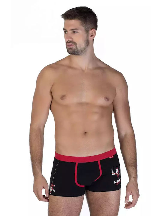 Johan Men's Boxer Black with Patterns