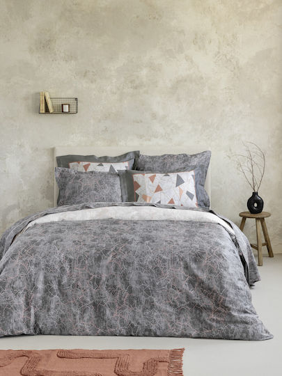 Nima Sheet Sets King Size 270x280cm. Marble Gray 4pcs