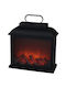 Koopman Christmas Metallic Black Battery Lantern 30cm with Flame Effect, LED