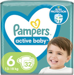 Pampers Active Baby No. 6 για 13-18kg 32τμχ Pampers Active Baby No. 6 για 13-18kg 32τμχ