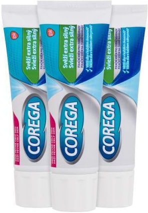 Corega Fresh Extra Strong Denture Adhesive Cream 3pcs