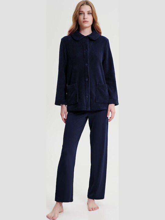 Vamp Winter Women's Fleece Robe Blue