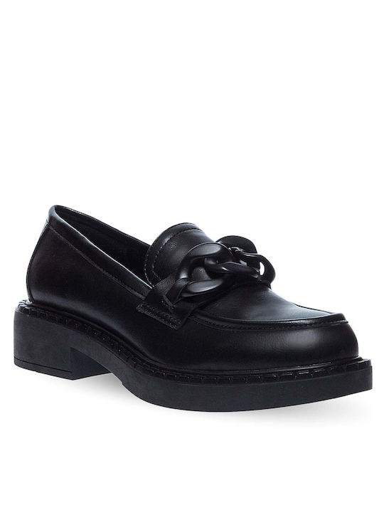 Parex Leather Women's Moccasins in Black Color