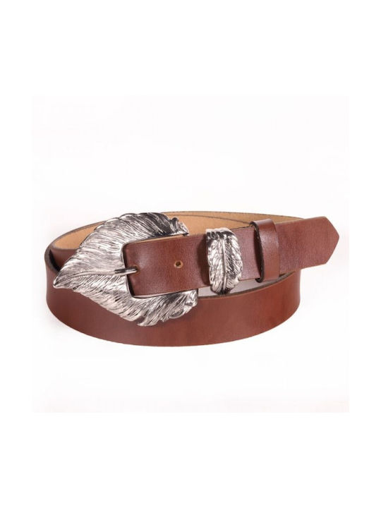 Gem Leathers Leather Women's Belt Tabac Brown