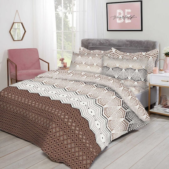 24home.gr Set Queen 4pcs 220x240cm Cafe 24home.gr Set Queen 4pcs 220x240cm Cafe