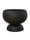 Marhome Übertopf Fiberglas Schwarz mit Gestell 35x35x35εκ.
