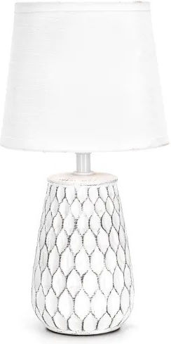 Aigostar Ceramic Table Lamp for Socket E14 with White Shade and Base