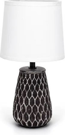 Aigostar Ceramic Table Lamp for Socket E14 with White Shade and Black Base