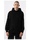 4F Herren Sweatshirt mit Kapuze Schwarz