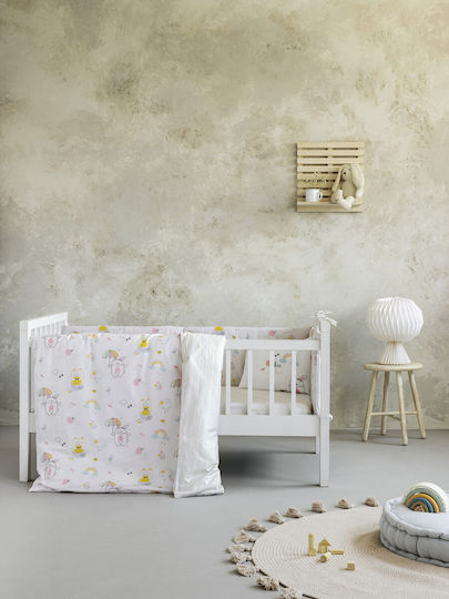 Nima Baby Bettbezug Set mit Kissenbezug Chic Rabbit Rosa 110x145cm.
