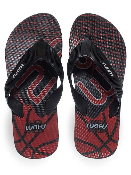 Luofu Men's Flip Flops Red