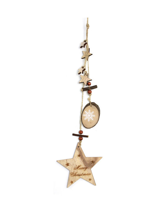 TnS Wood Christmas Decorative Pendant Star Brown