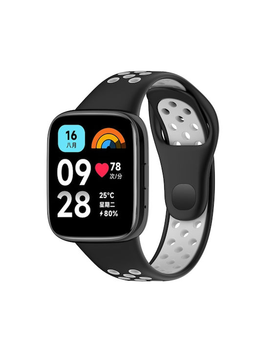 Lite Watch 3 Active Two Color Λουράκι Σιλικόνης Μαύρο (Redmi Watch 3 Active)