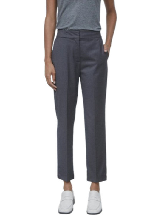 Dama Tesatura Pantaloni cu Elastic cu Croială Normală Gri