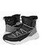 Leder Stiefeletten Damen mit Pelz Schwarz