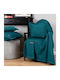 Aslanis Home Four-Seater Sofa Throw Plain 4 180x350cm Petrol