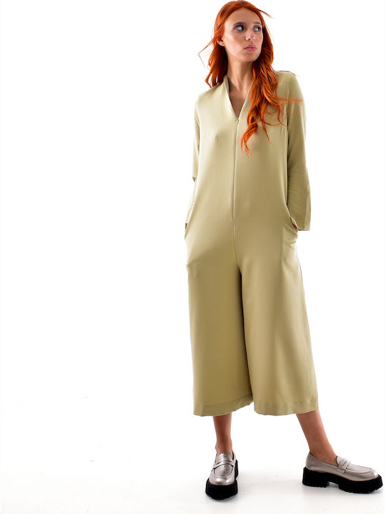 Dama Tesatura Pantaloni cu Croială Largă Verde